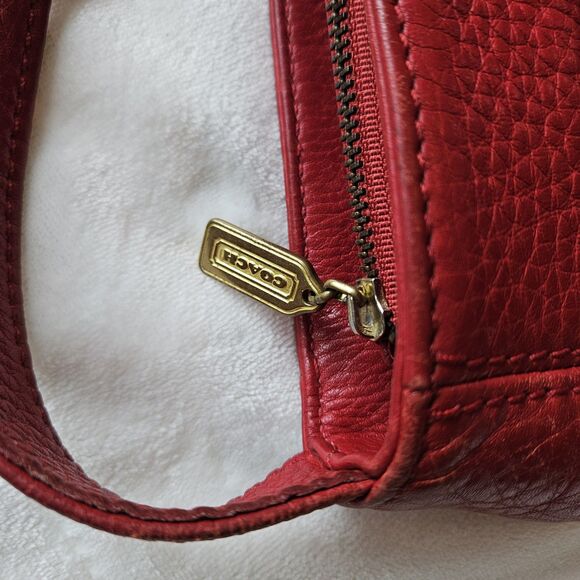 COACH Vintage RED Pebbled Leather Sonoma Shoulder Crossbody Bag G6M-4920 Large - Picture 12 of 15